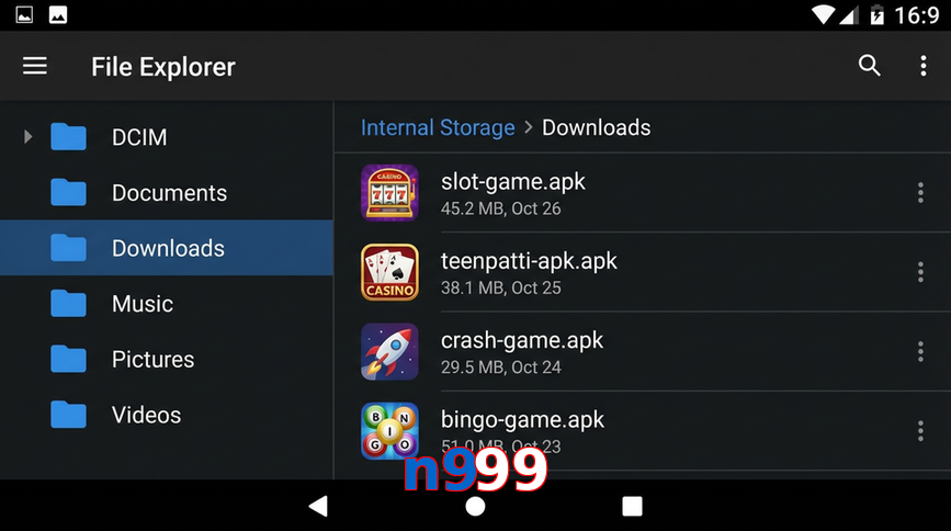 Main screen of N999 gameapk page for PK players